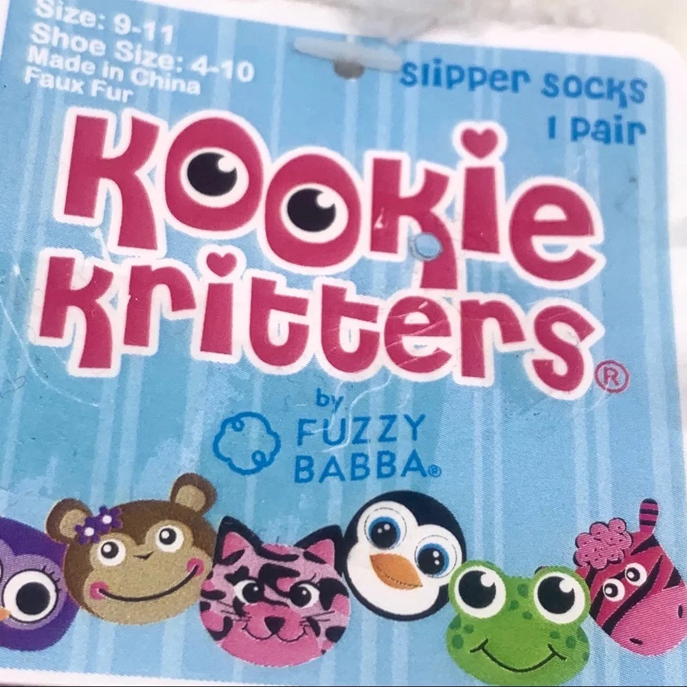 NWT Fox Cozy Kookie Kritters Slipper Toddler Girl’s Socks 4-10